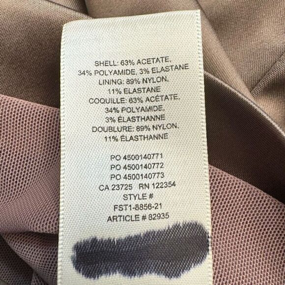 Aritzia Babaton Pressure Satin Racerback Brown Mini Dress Size 6 - Picture 5 of 8